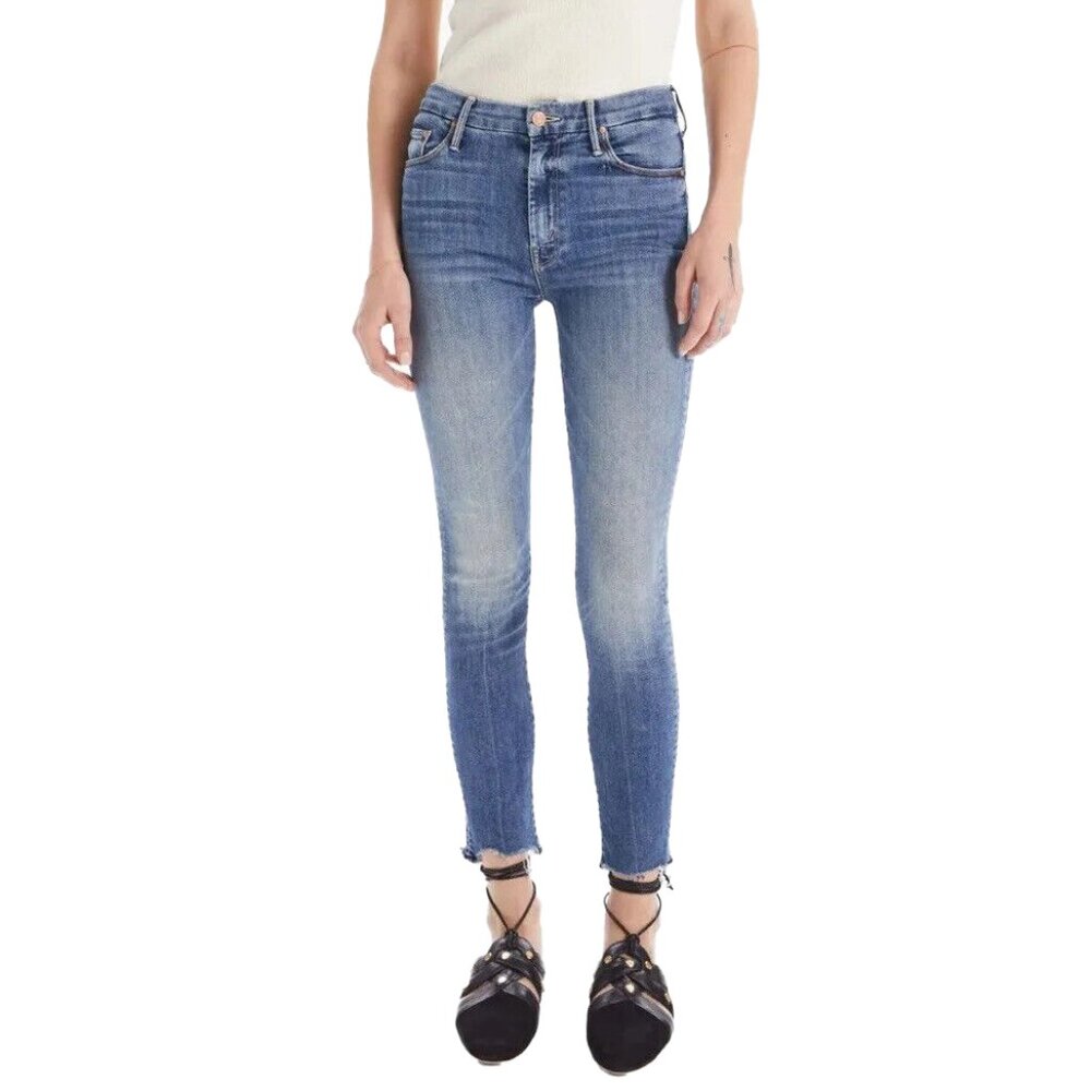 Mother High Waisted Looker Ankle Fray Jeans